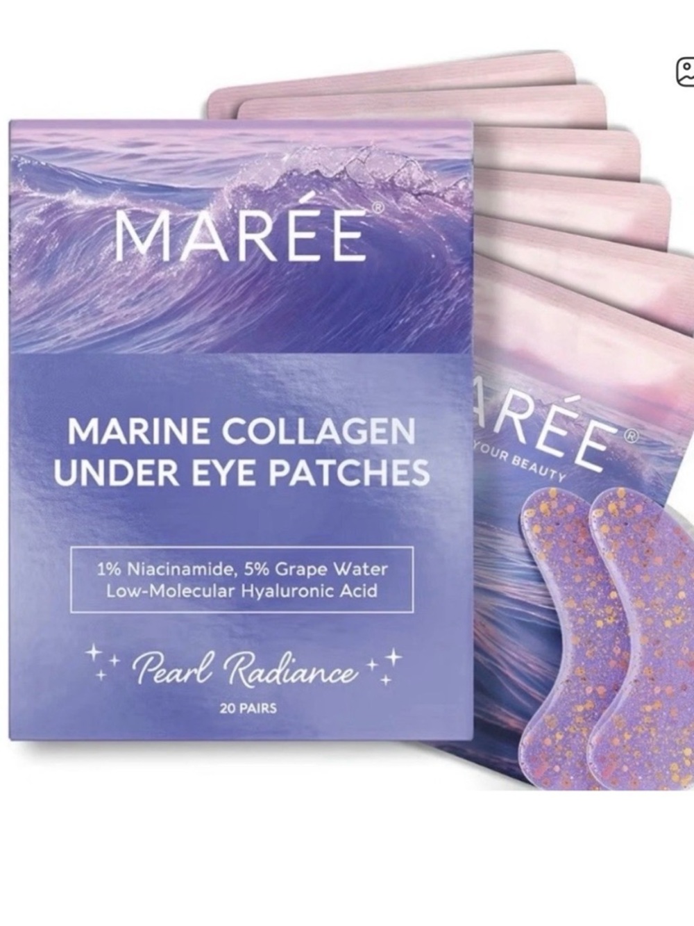 Maree marine collagen under eye patches pearl radiance 17 pairs